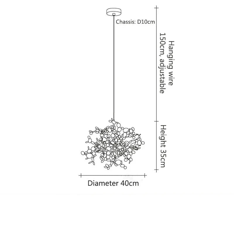 Diameter 40cm. High-quality stainless steel Aurora chandelier with G9 light sources, available in Golden and Chrome finishes. Perfect for living rooms, dining rooms, bedrooms, villas, and lobbies, this versatile design blends luxury and functionality for a brilliant and inviting ambiance.