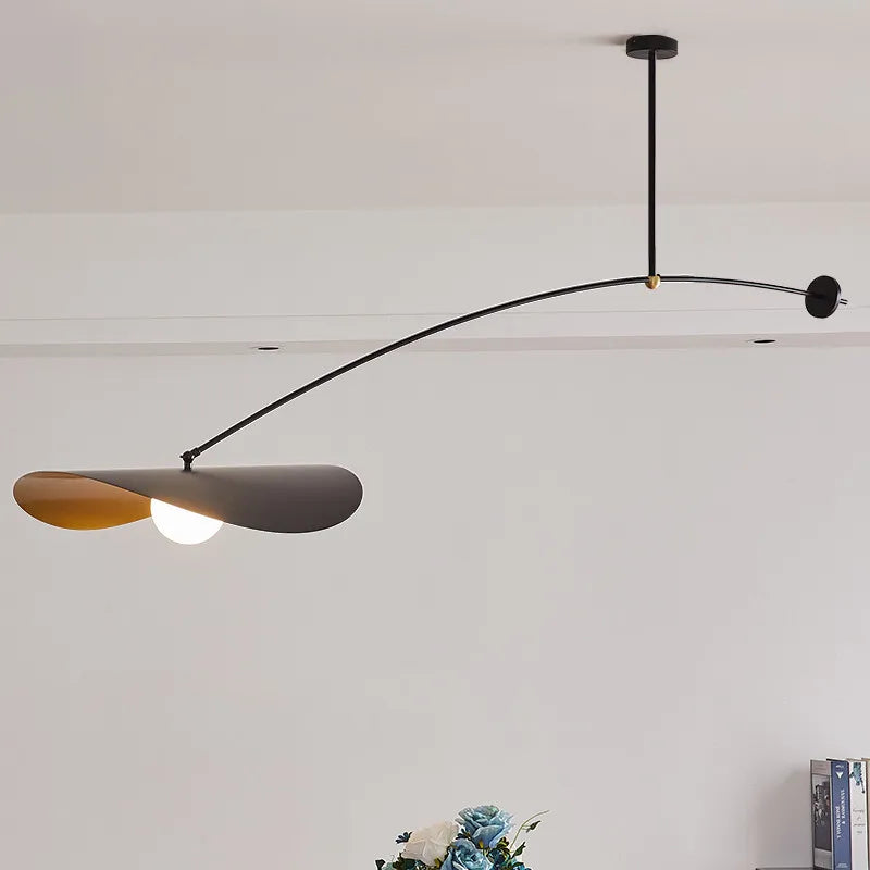 Berlin Ceiling Light from Luminate Living - modern sculptural black iron chandelier with frosted glass lampshade for contemporary kitchen and dining room lighting